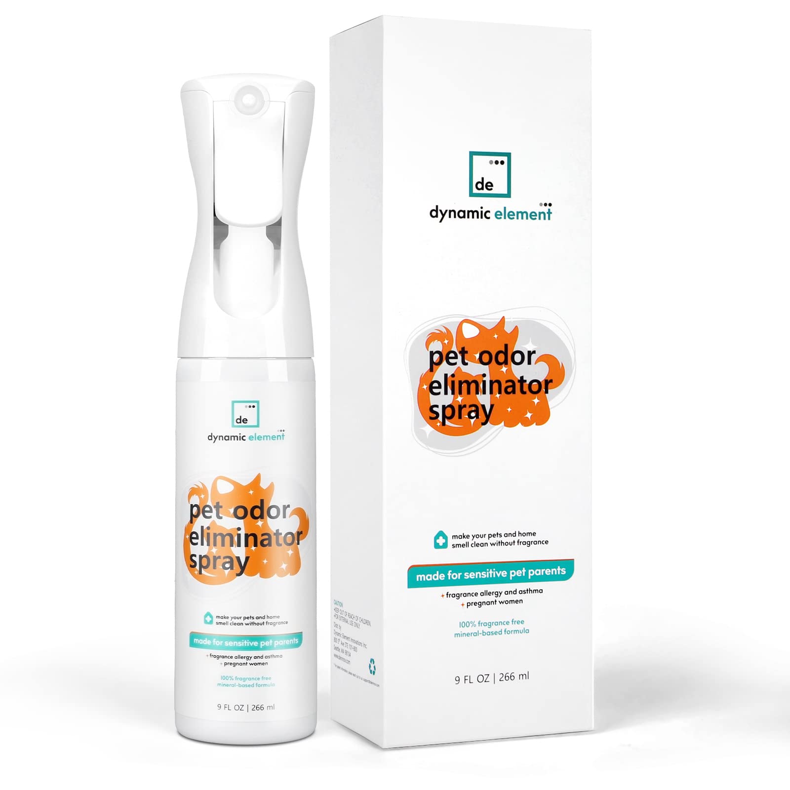 Dynamic Element Unscented Pet Odor Eliminator Spray - Mineral-Based Spray To Tackle Cat Urine, Litter Box, And Bedding Odors - 9