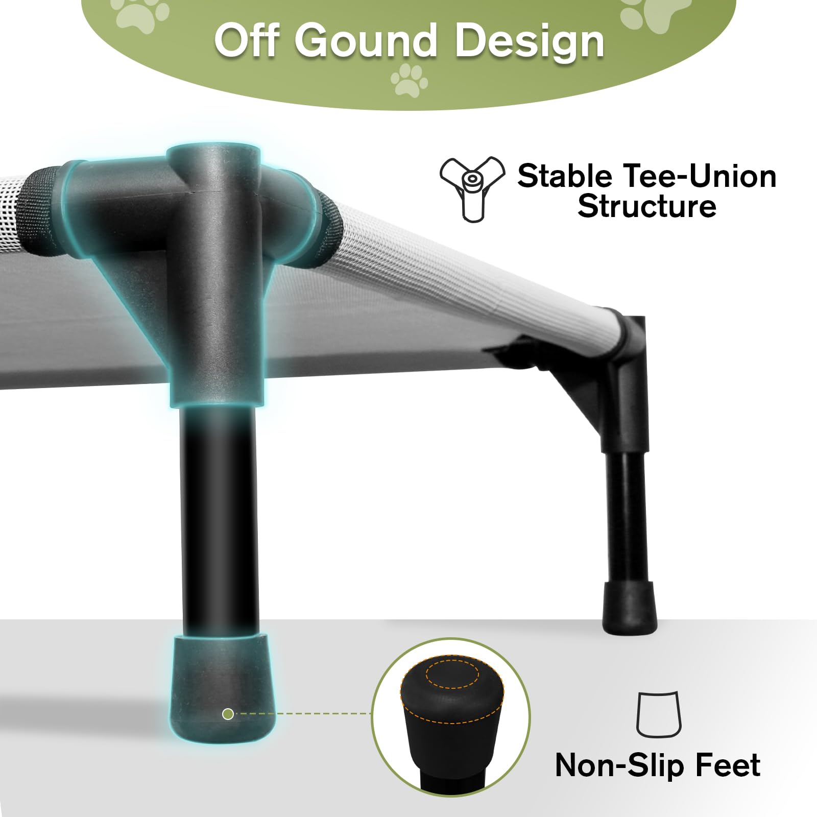 Small Elevated Dog Bed, Cooling Outdoor Raised Dog Cot Beds For Small Dogs, Portable Pet Hammock With Frame, Chew Proof Lifted P