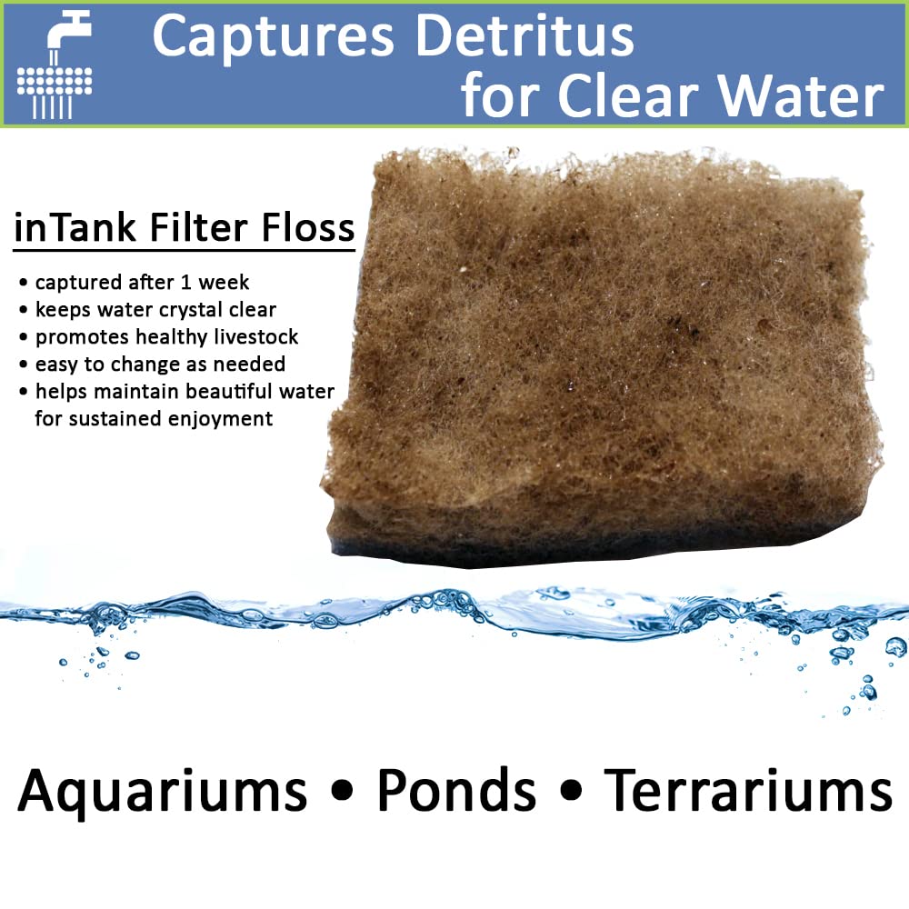 Intank Worlds Best Premium 2 Inch Thick Aquarium Pond Filter Floss | Value Pack (3 Large Pads) 600 Sqin | Double Bonded Poly Filter Pads | Easy Cut To Fit | Clean Clear Water