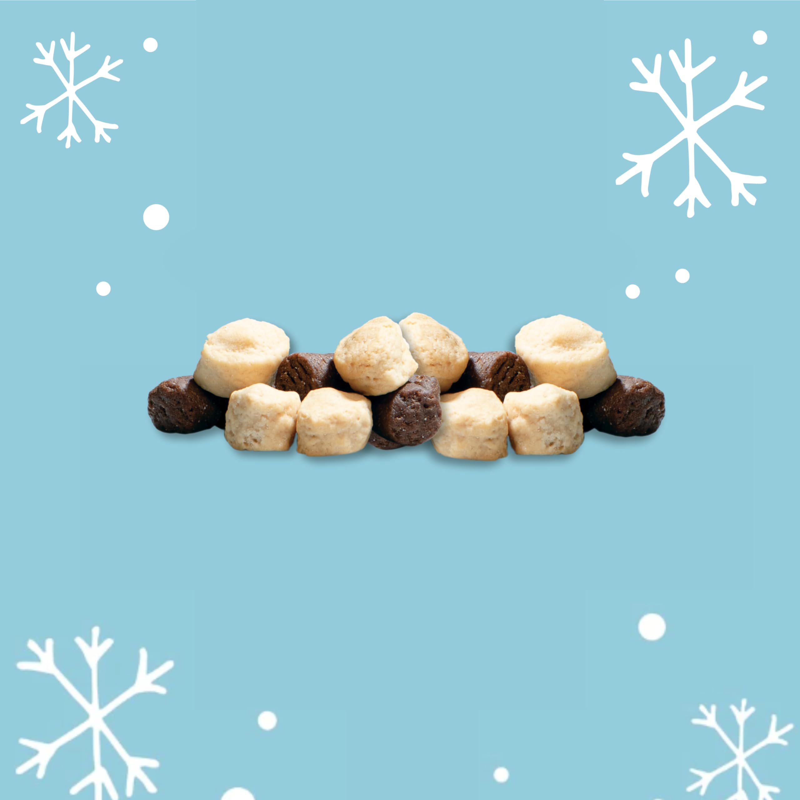 Three Dog Bakery Ho Ho Ho Hot Chowcolate - Festive Dog Treats, Carob & Marshmallow Wafers for Pups, Natural Dog Training Treats