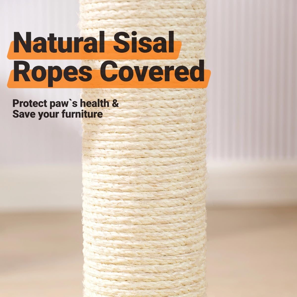Happi N Pets 22 Cat Scratching Posts for Indoor Cats, Carpet Cat Scratch Post, Sisal Cat Scratcher, Cat Post with Rotatable Hang