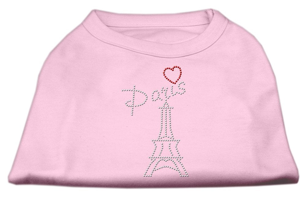 Pet Dog & Cat Shirt Rhinestone, &quot;Paris&quot; Light Pink XS (0-3 lbs.)