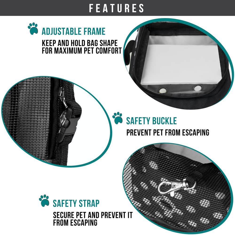 Petami Dog Purse Carrier For Small Dogs, Airline Approved Soft Sided Pet Carrier Pockets, Ventilated Dog Carrying Bag Puppy Cat, Dog Travel Supplies Accessories Carry Tote, Sherpa Bed, Polka Dot Black