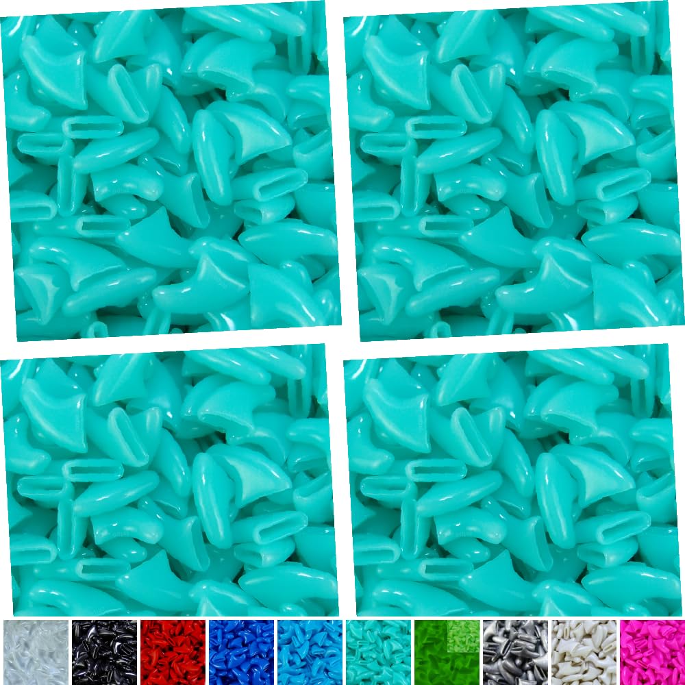 80 Pcs Cat Nail Caps | Cat Claw Covers | With Adhesives And Applicators (Turquoise, L)