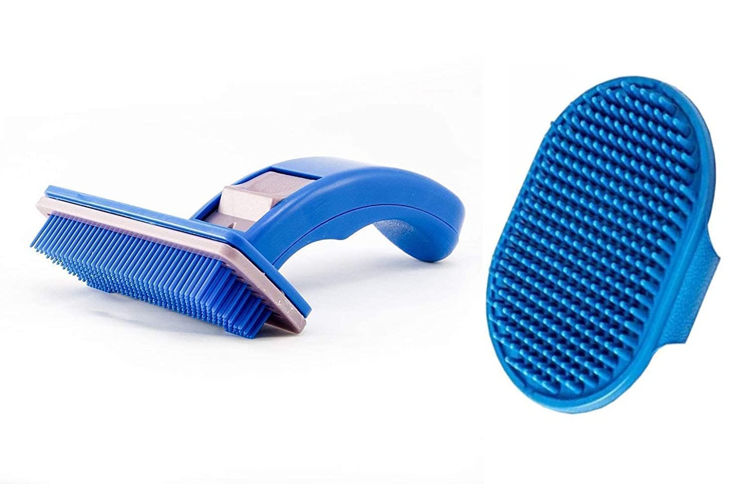 Pups&Pets Professional SelfCleaning Slicker Grooming Brush Combo (With Massage Brush  Color May Vary) For Dogs And Cats, Dog G