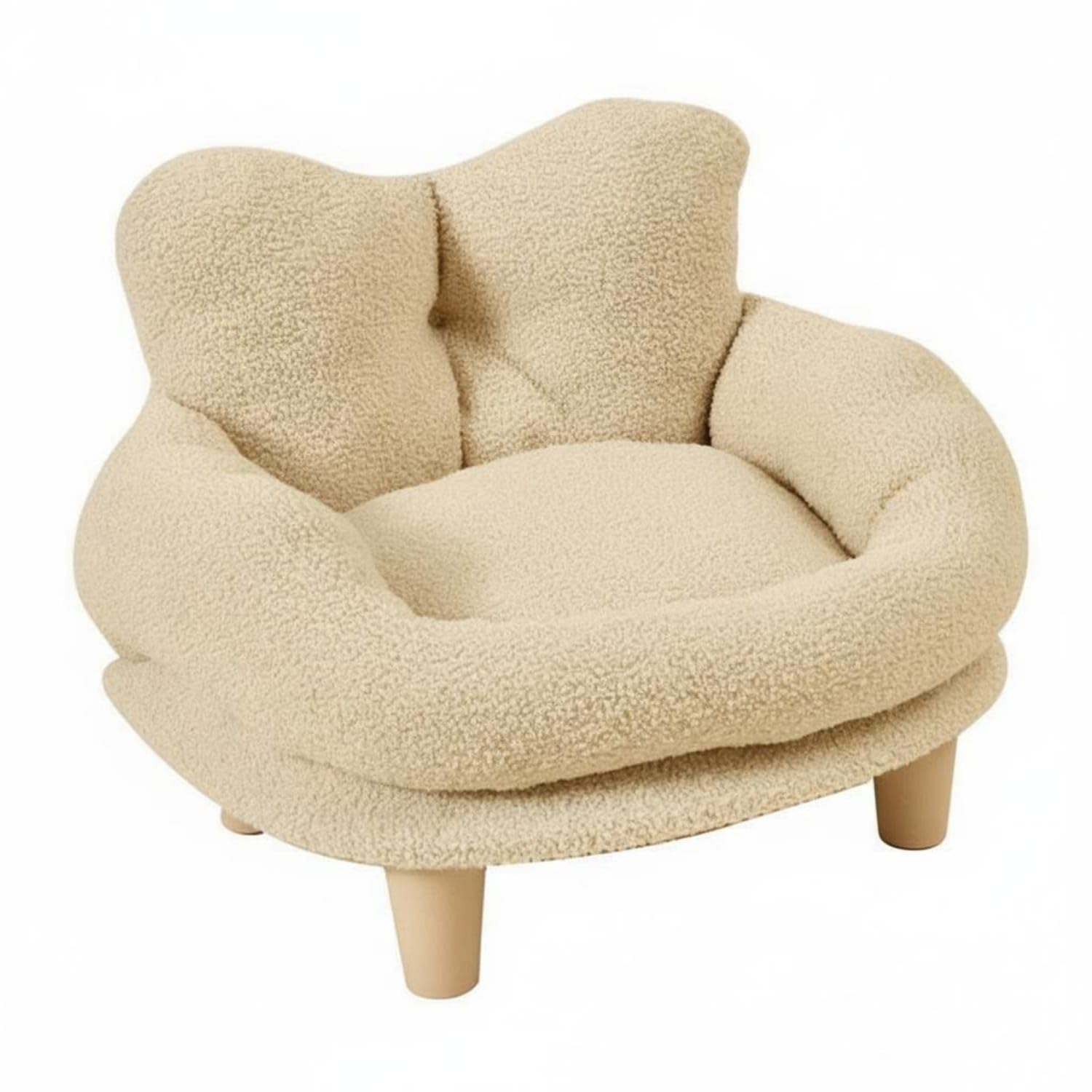 Heart Shaped Pet Bed Removable Washable Teddy Fleece Pet Couch YearRound Soft Dog Sofa Bed, Medium 504024