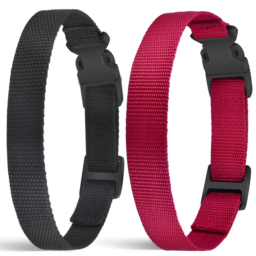 Petjoy Reflective Nylon Dog Collars, Replacement Collar For Shock Collar, Adjustable Classic Dog Collar Strap For Small Medium L