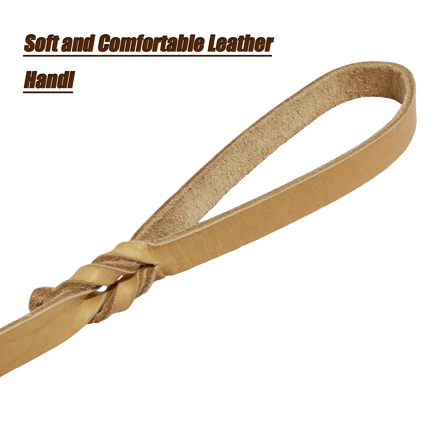 Lwbmg Leather Dog Leash - 4Ft X 1/2 Inch Heavy Duty, Braided, Comfortable For Medium & Small Dogs - Tan