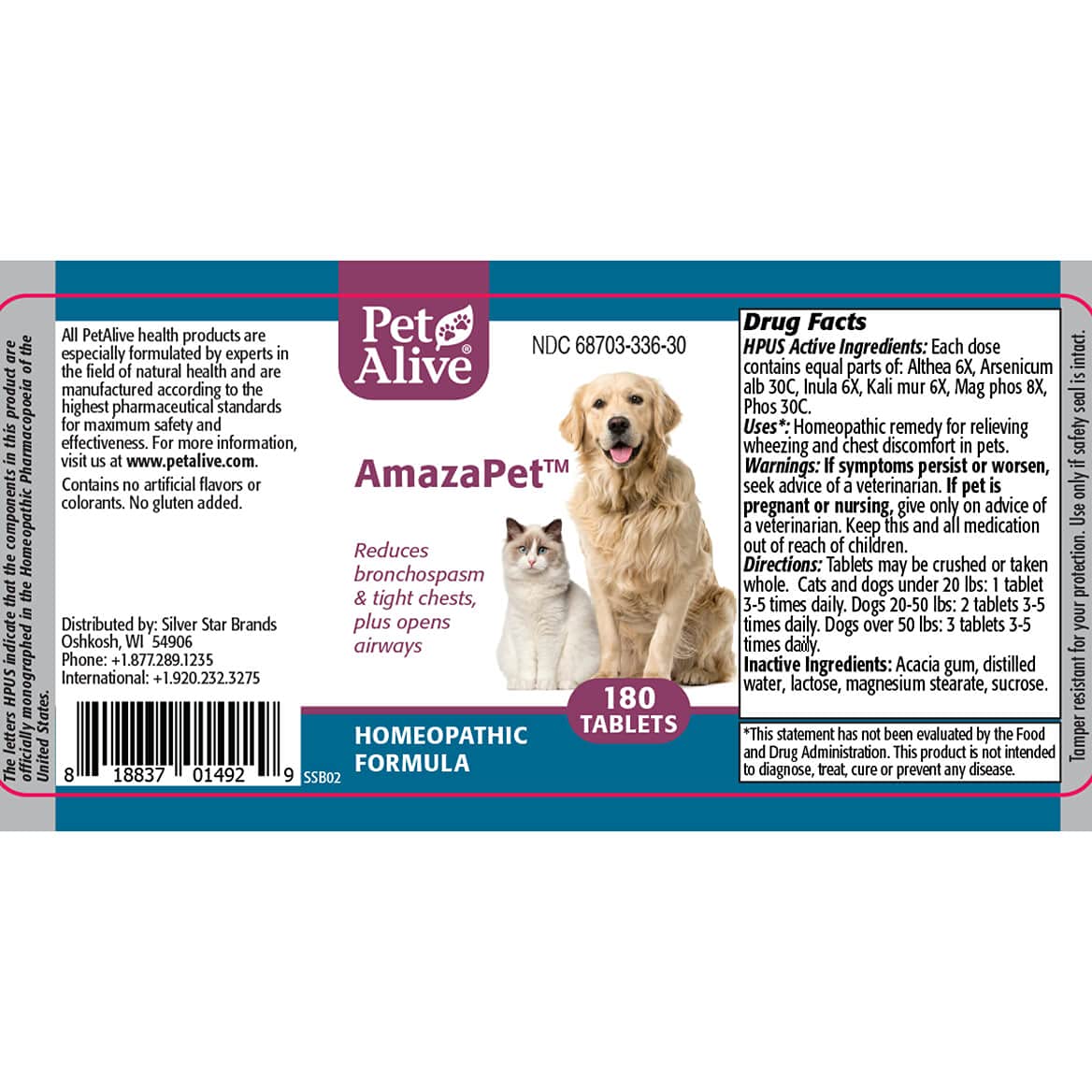 Petalive Breathe Easy Combopack For Pets - For Relief Of Wheezing, Chest Discomfort, Colds And Respiratory Irritation