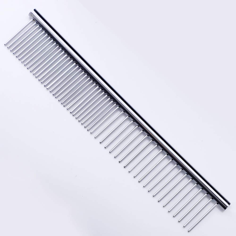 Zocr Stainless Steel Pet Comb For Dogs Cats, Pet Grooming Comb With Different Spaced Rounded Teeth (Silvery)