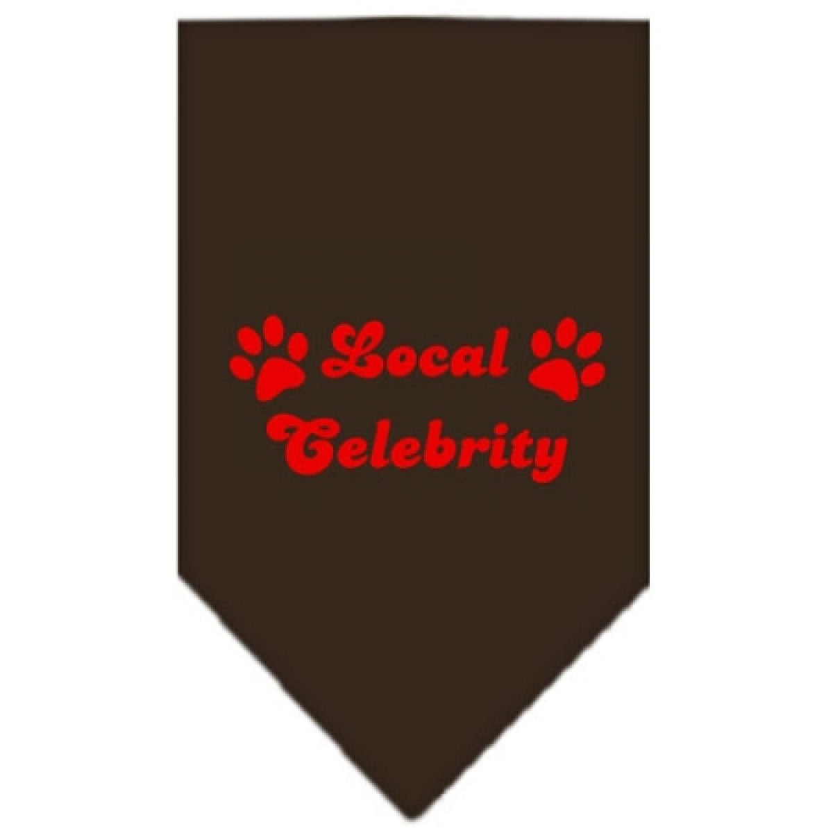 Pet and Dog Bandana Screen Printed, &quot;Local Celebrity&quot; Cocoa Small