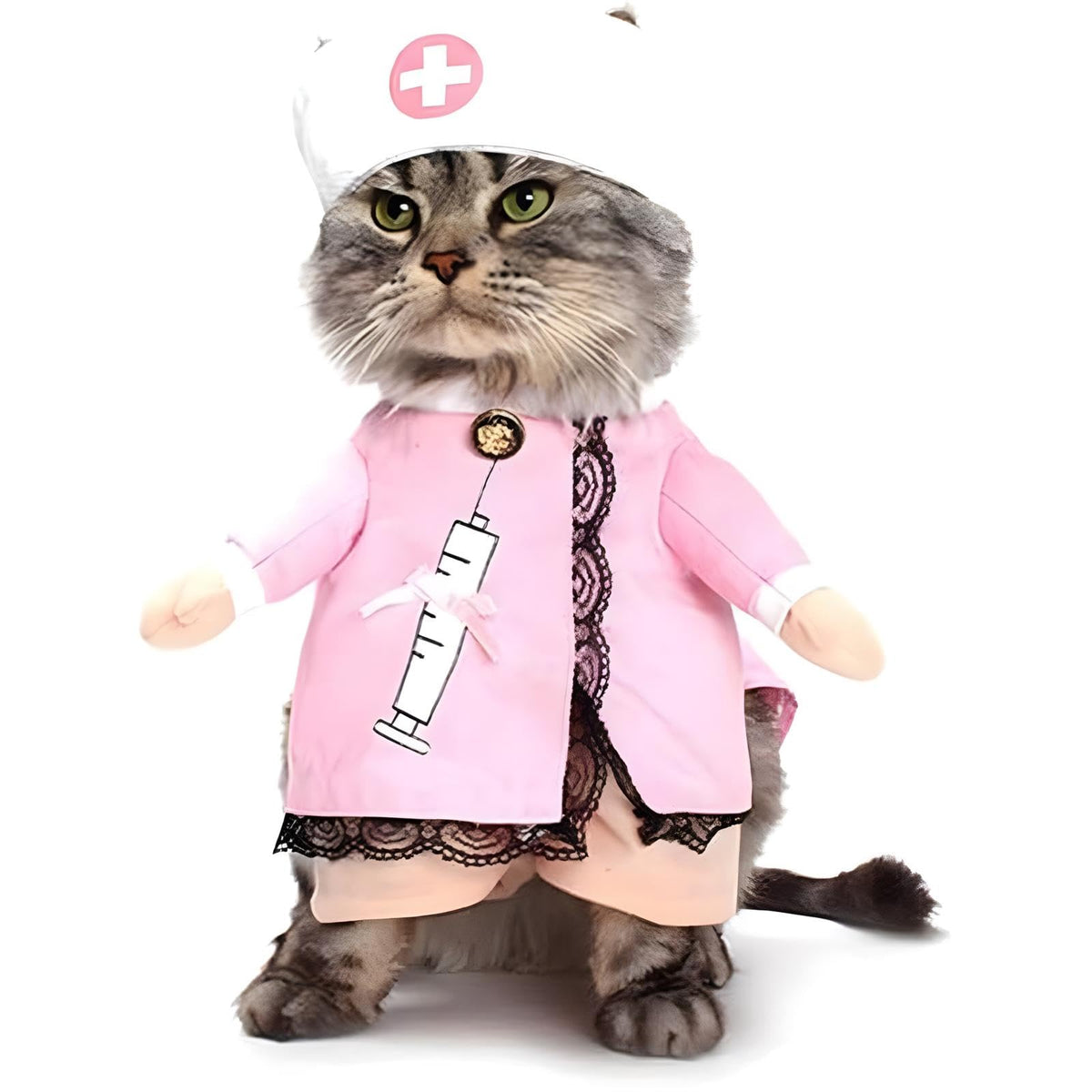 Nacoco Dog Cat Nurse Costume Pet Nurse Clothing Halloween Jeans Outfit Apparel (S)