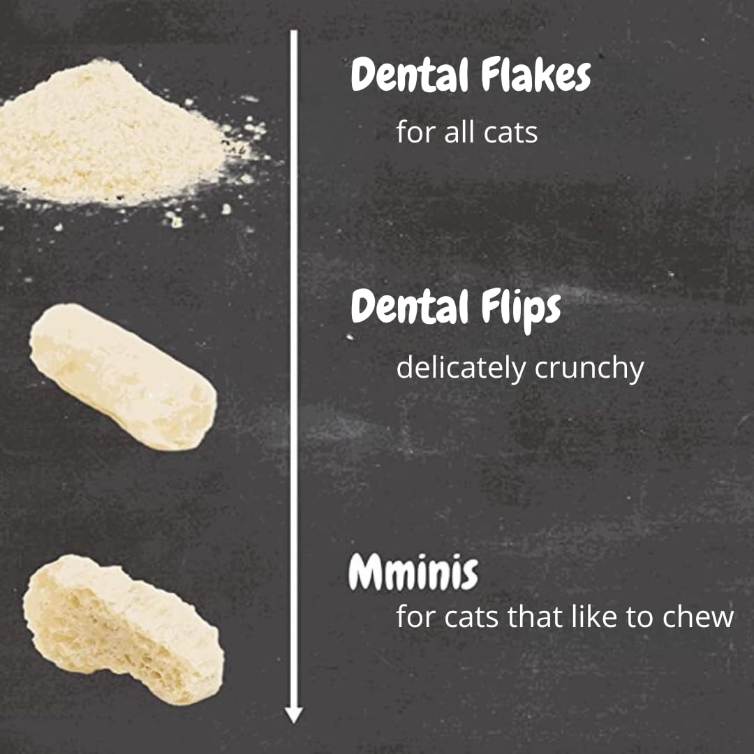QCHEFS Dental Flakes for Cats - Two Month Supply* - Food Topper - After Meal Licking Treat, Oral Health Snack with Amino Acids.