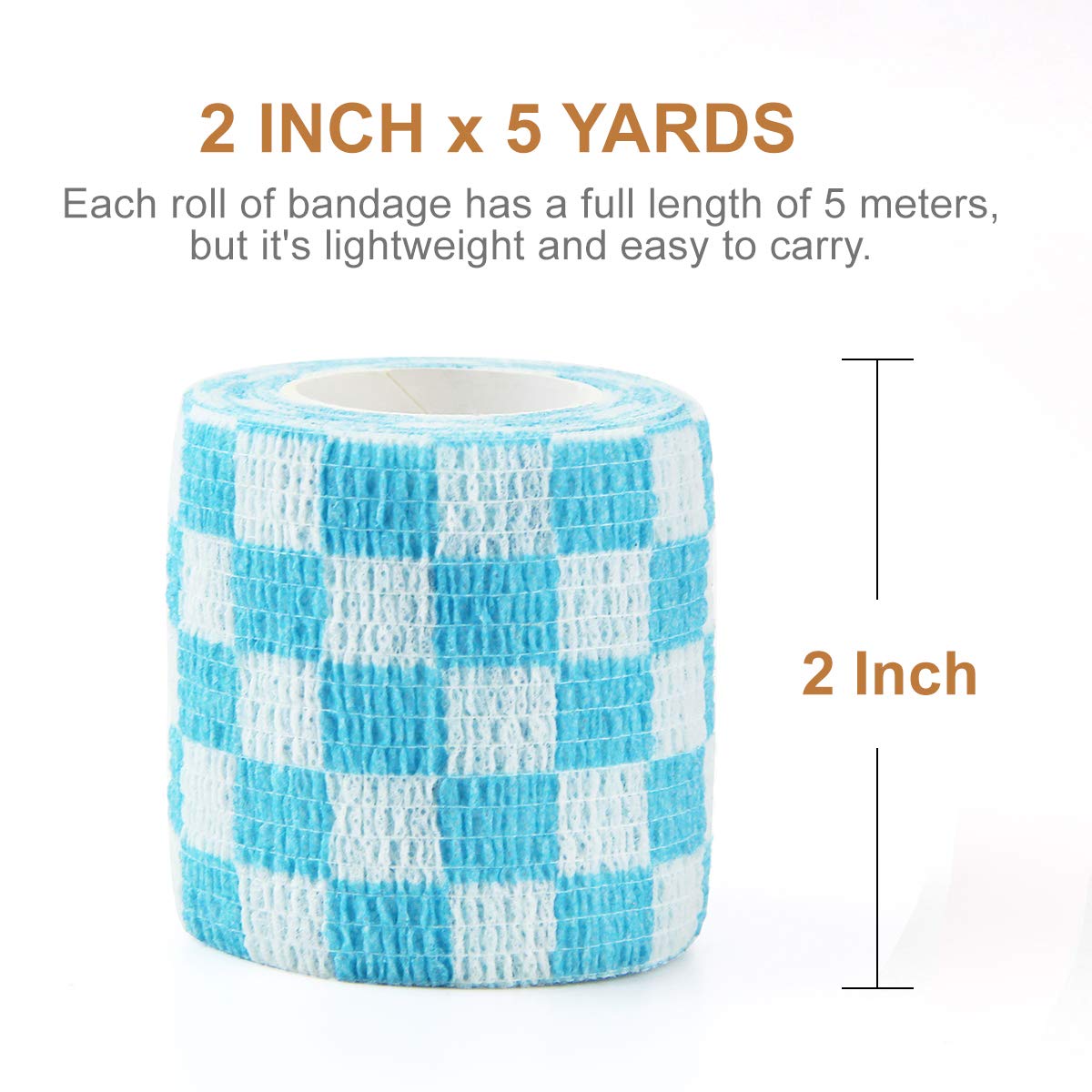 MUEUSS Self Adhesive Adherent Bandage Wrap for Dogs Cats Horses Wounds,Pet First Aid Tape, Breathable Athletic Elastic Cohesive