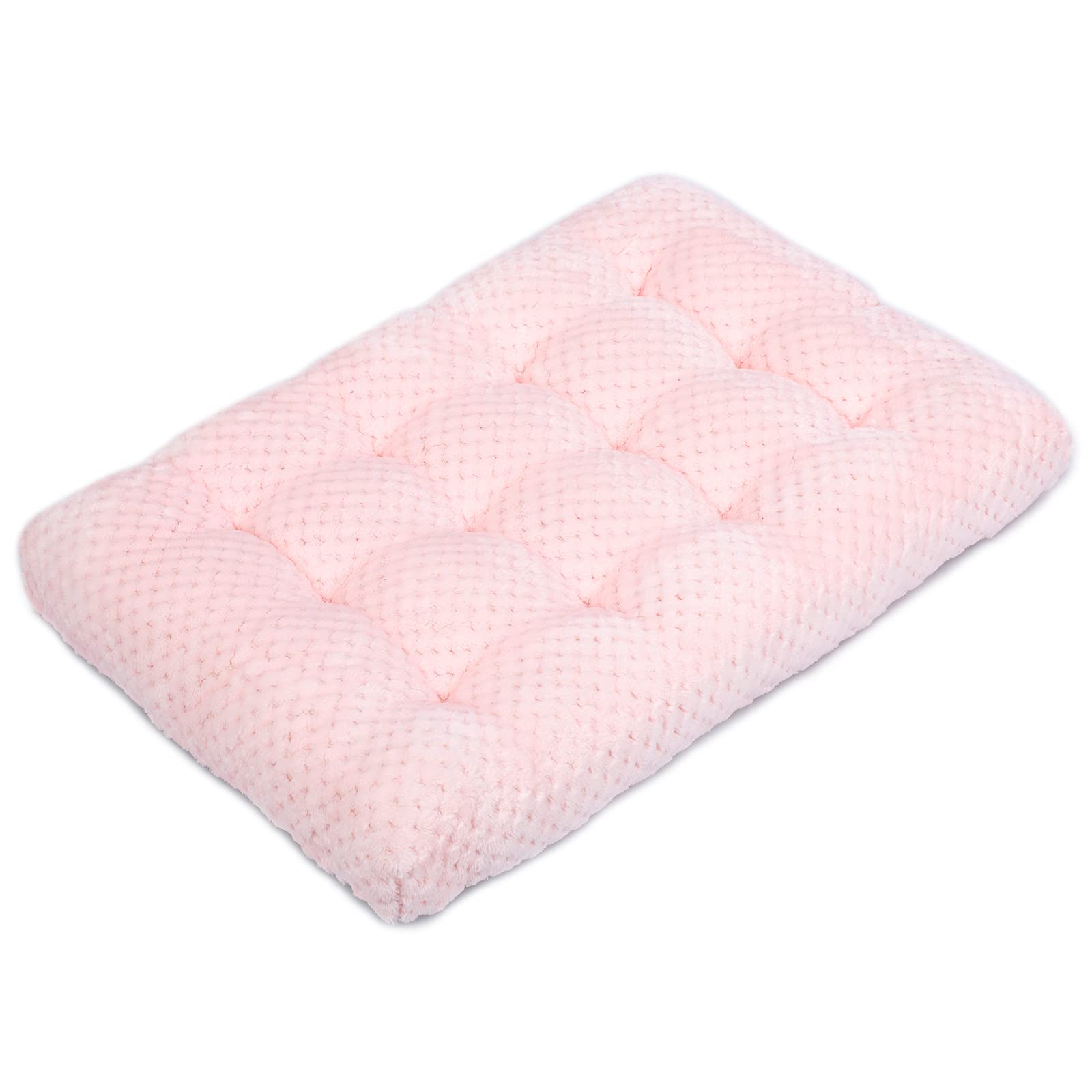 Wonder Miracle Fuzzy Deluxe Pet Beds, Super Plush Dog Or Cat Beds Ideal For Dog Crates, Machine Wash & Dryer Friendly (22' X 30', M-Baby Pink)