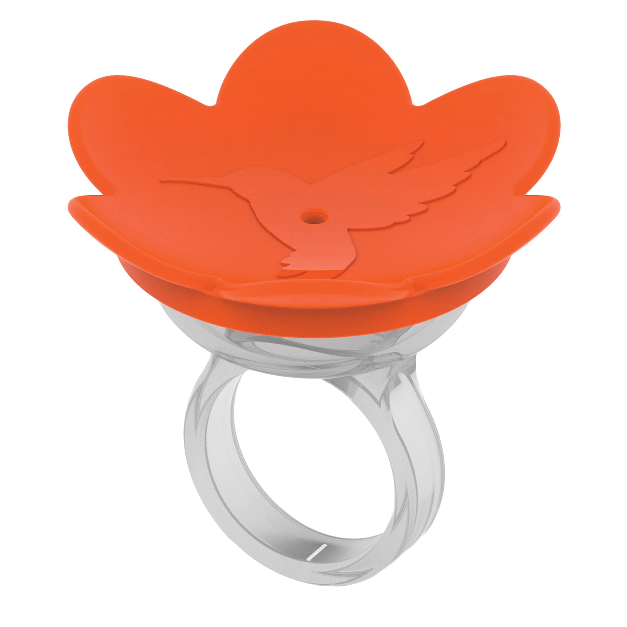 ZUMMR Hummingbird Ring Feeder (Orange) - Hand Feed Hummingbirds Right in Your Backyard. Get up Close and Personal with Nature. P