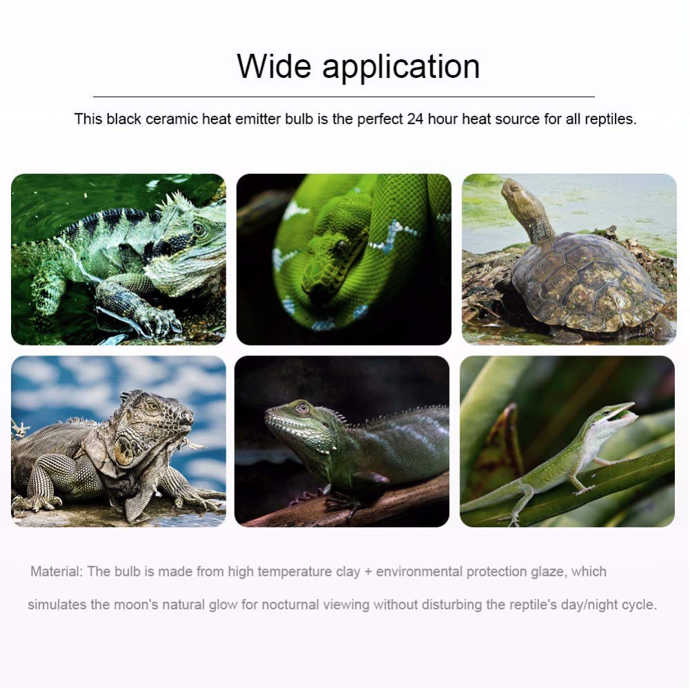 Forfuture-Go 250W Reptile Heat Lamp Pet Infrared Ceramic Heater Emitter Appliances Lamp