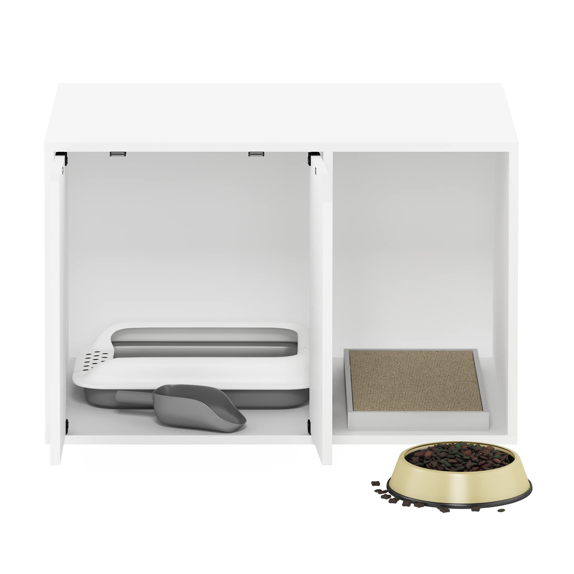 Furinno Peli Litter Box Enclosure, Small, Solid White