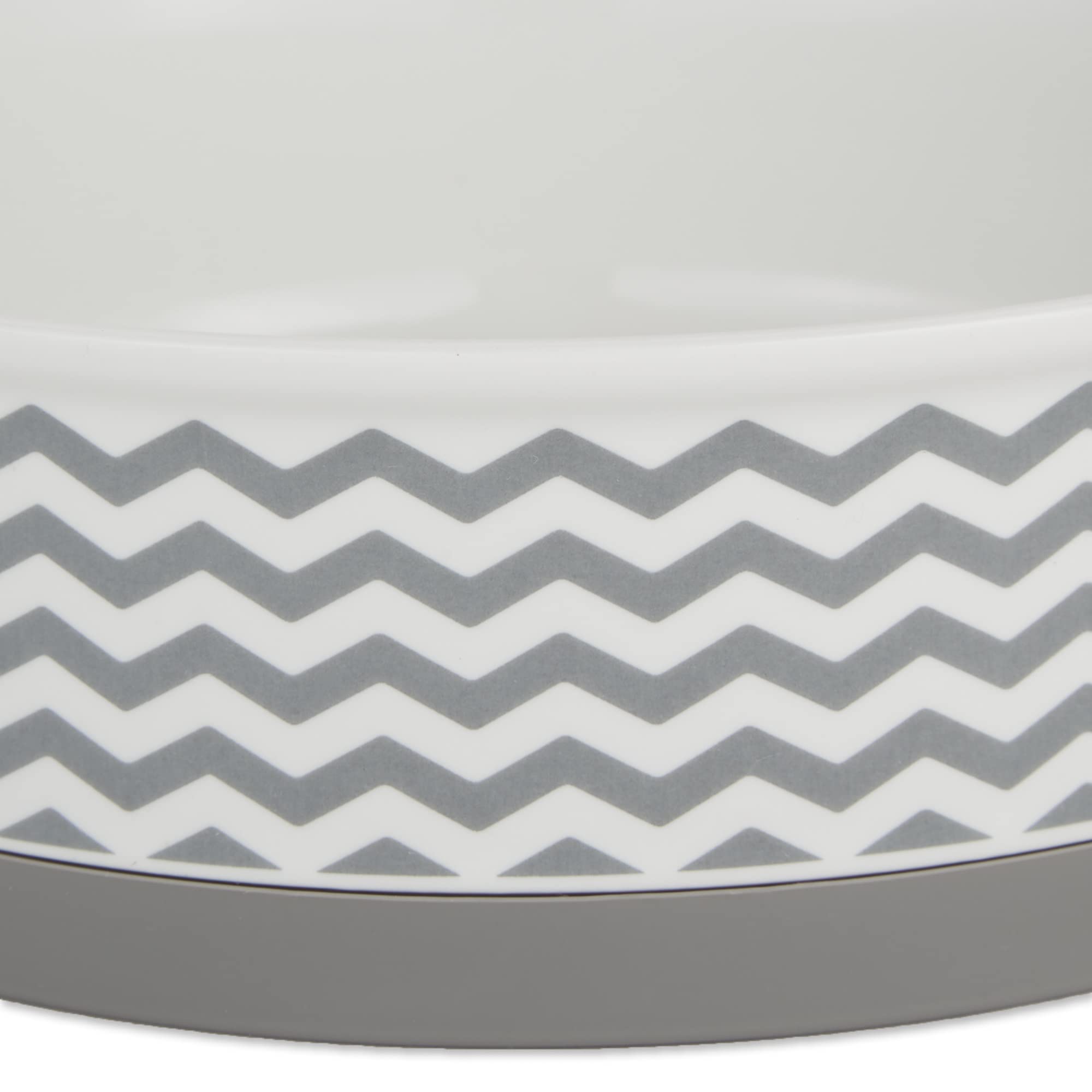 Bone Dry Ceramic Pet Collection Chevron, Small Set, 4.25x2, Gray, 2 Piece