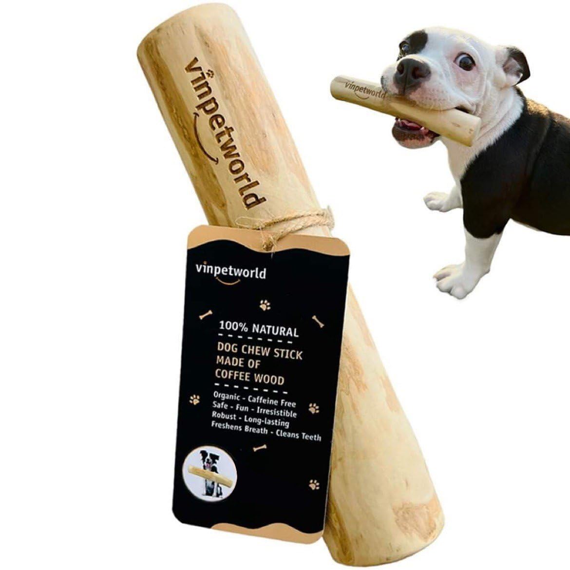 Vinpetworld Coffee Wood Dog Chew Toy | 100% Natural From Vietnam Forest (R) | Safe And Long-Lasting Real Coffee Wood | A Perfect Toy For Your Joyful Four-Legged Friend - Size S