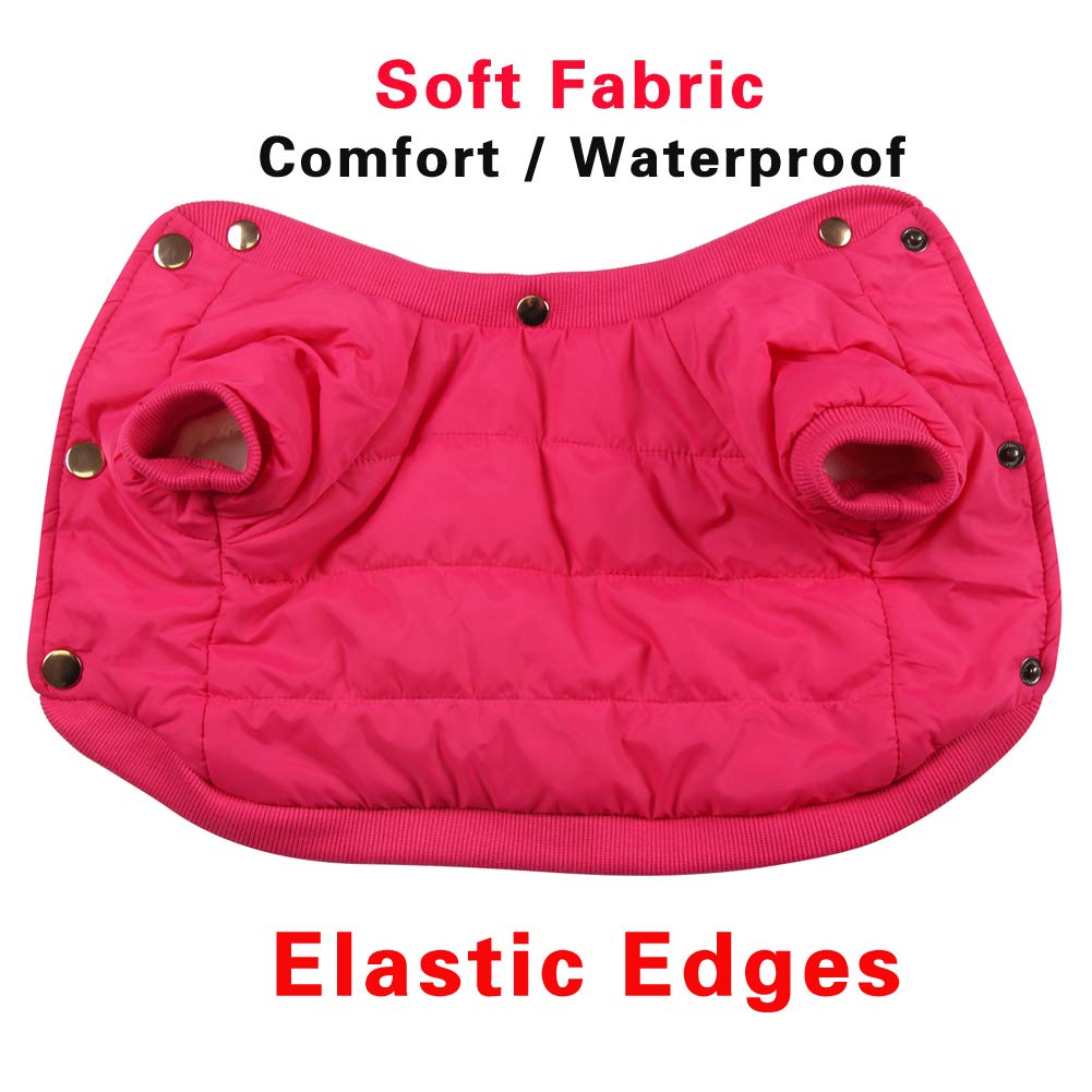 Joydaog Fleece Lined Dog Coat With Detachable Hood And Detachable Hind Legs,Warm Puppy Jacket In Winter(Pink&Grey Xl)