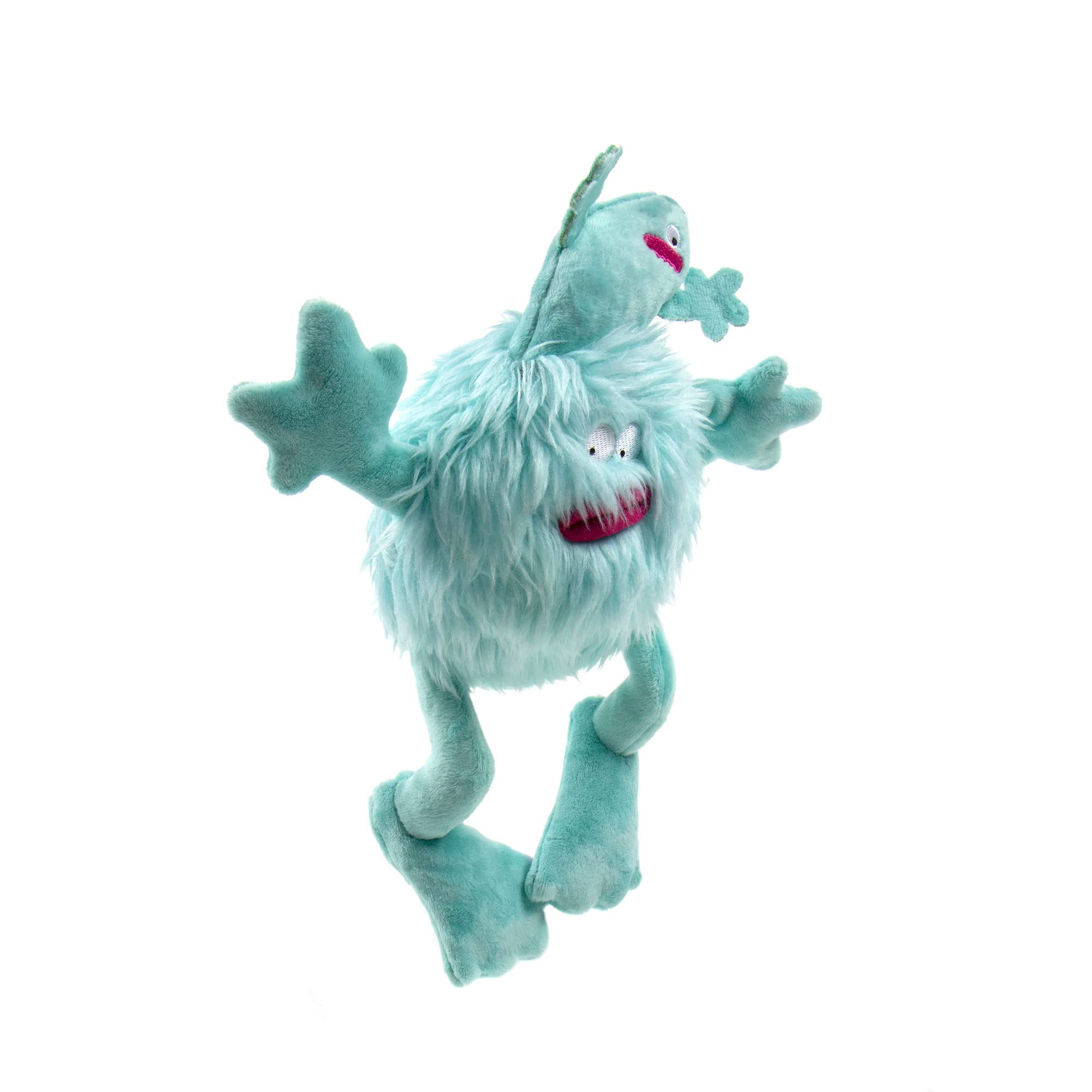 goDog PlayClean Germs Squeaky Plush Dog Toy with Odor-Eliminating Essential Oils, Chew Guard Technology - Seafoam, Small