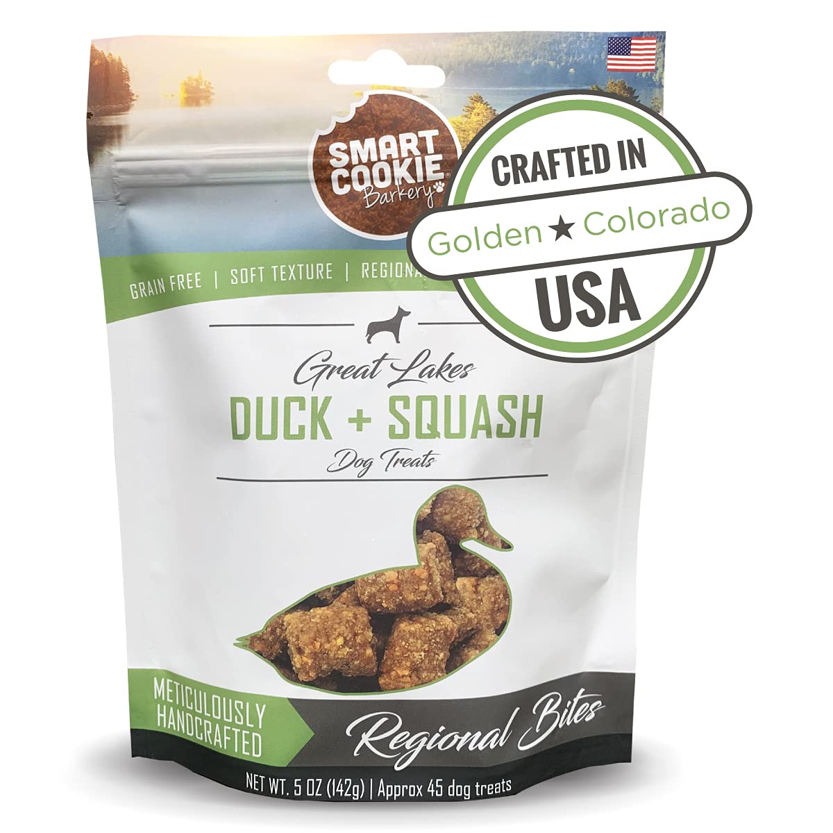 Smart Cookie All Natural Soft Dog Treats - Duck & Squash - Training Treats for Dogs with Allergies or Sensitive Stomachs - Grain