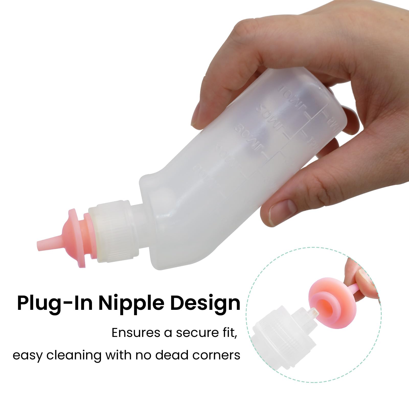 FEDIPUP Puppy Bottles for Nursing Puppy Milk, Pack of 5 Kitten Bottles for Nursing Newborn, Puppies Milk Feeder with Silicone Ni