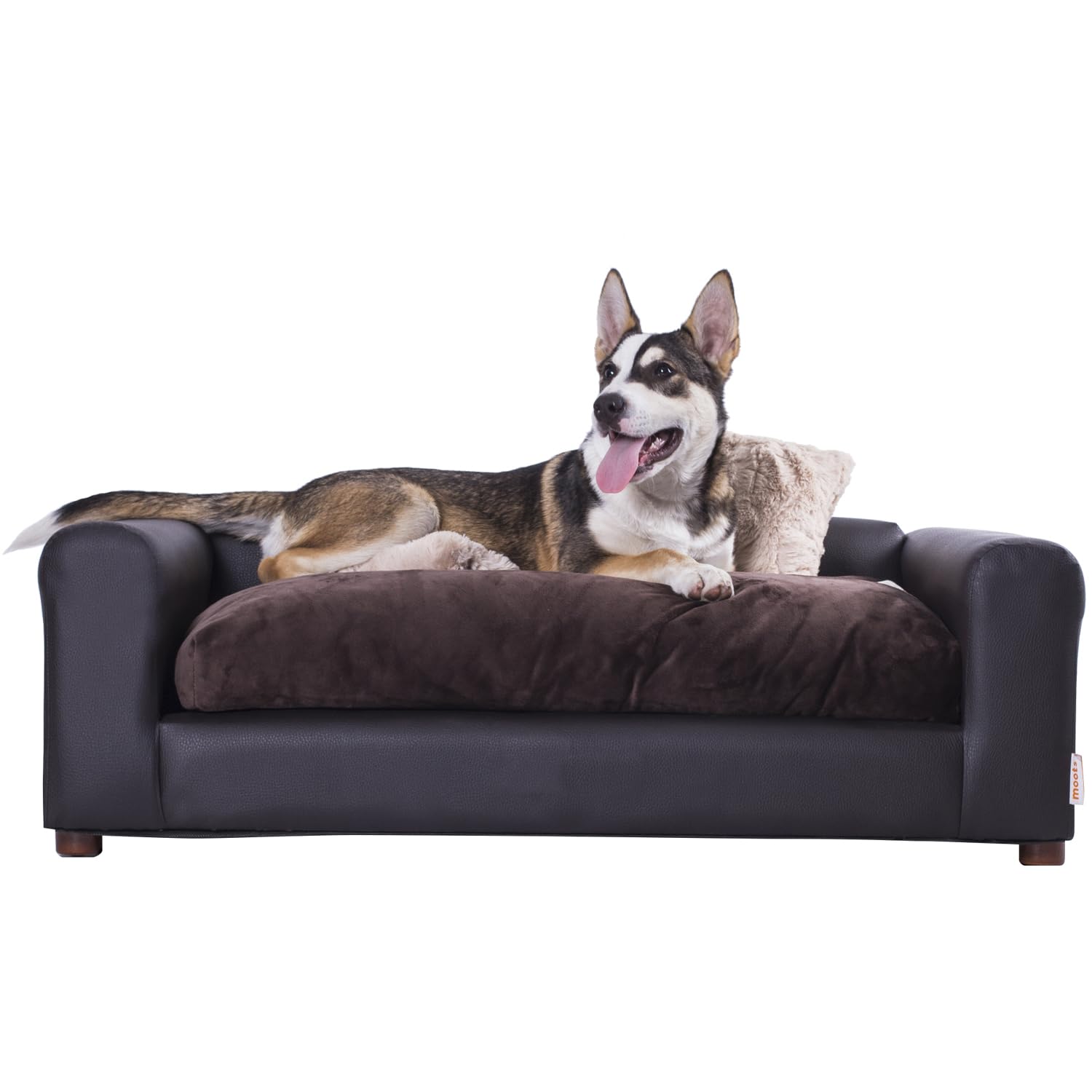 Moots Premium Leatherette Pets Sofa, Espresso, Medium/Large
