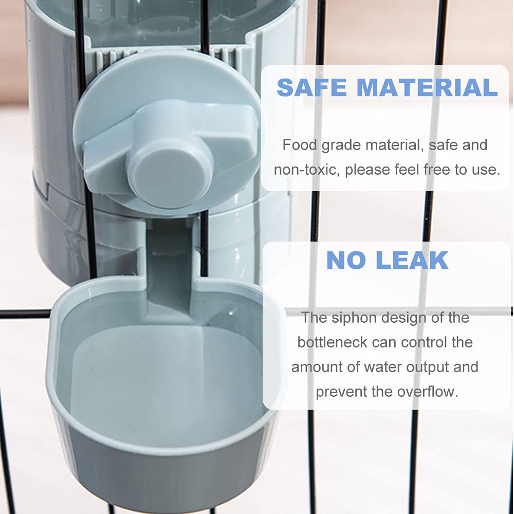 Oncpcare 17oz No Leak Waterer Feeder - Blue Drip-Free Bowl for Guinea Pig, Hamster, Chinchilla, Ferret, Small Animals