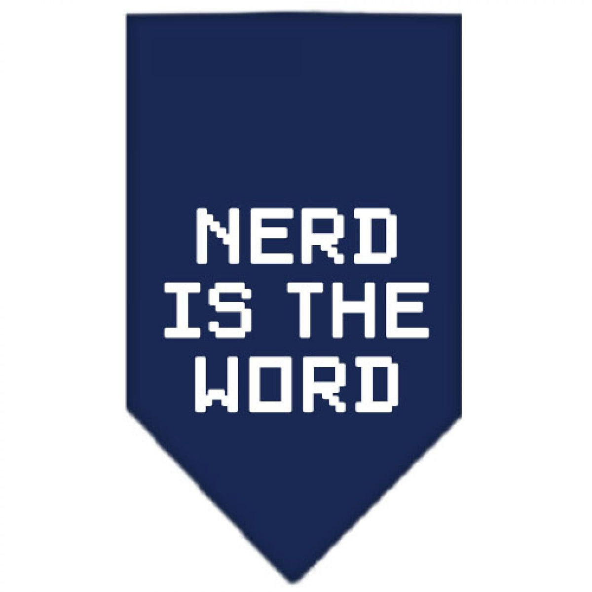 Pet and Dog Bandana Screen Printed, &quot;Nerd Is The Word&quot; Navy Blue Large