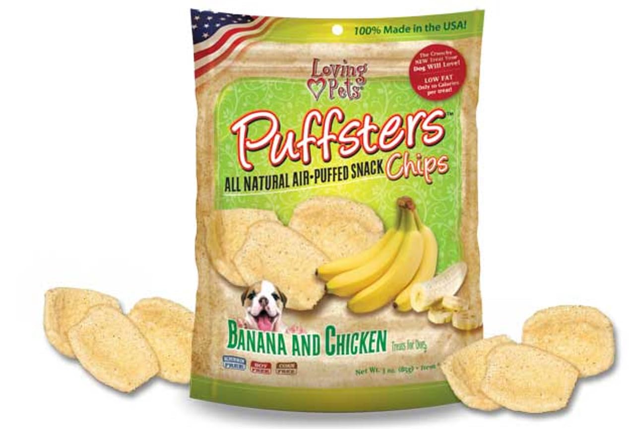 Loving Pets Puffsters Banana Chicken Treats for Dogs (4 oz), (5110)