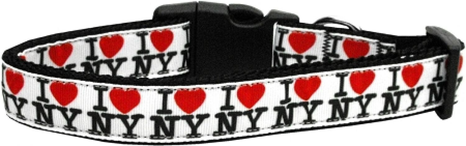 Mirage Pet Products I Heart NY Ribbon Dog Collars, Medium