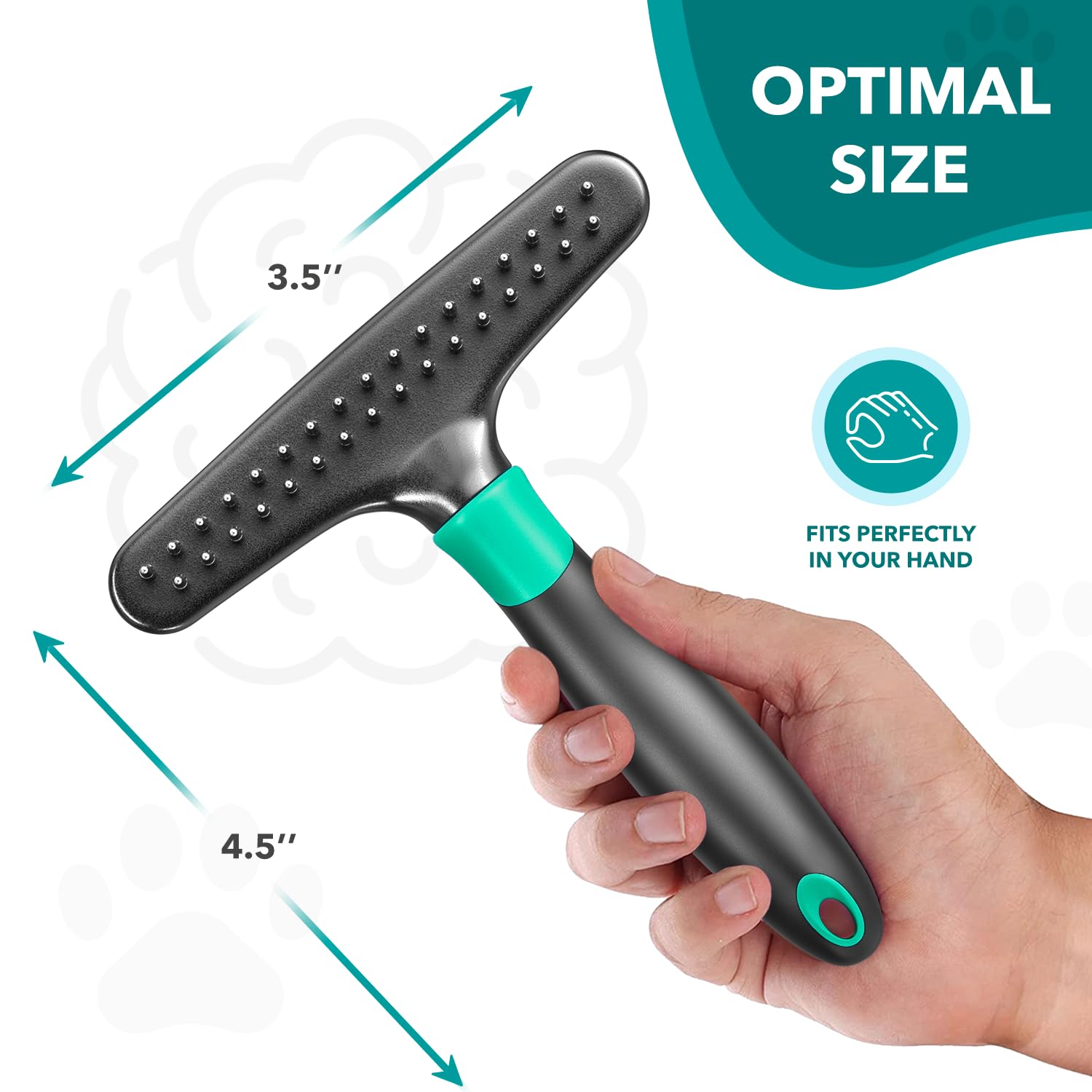 Dogi Deshedding Brush Comb - Undercoat Rake For Dogs, Cats, Short, Long Hair Coats - Double Row Stainless Steel Pins - Reduce Sh