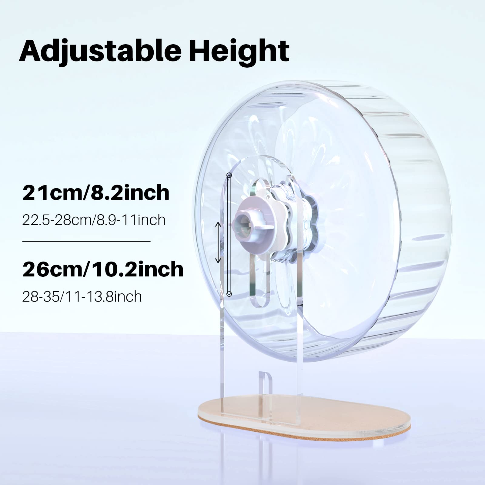 Bucatstate Super Silent Hamster Wheel Hamster Accessories Hamster Running Toys Small Animals Exercise Wheels Transparent 10.2 Inches