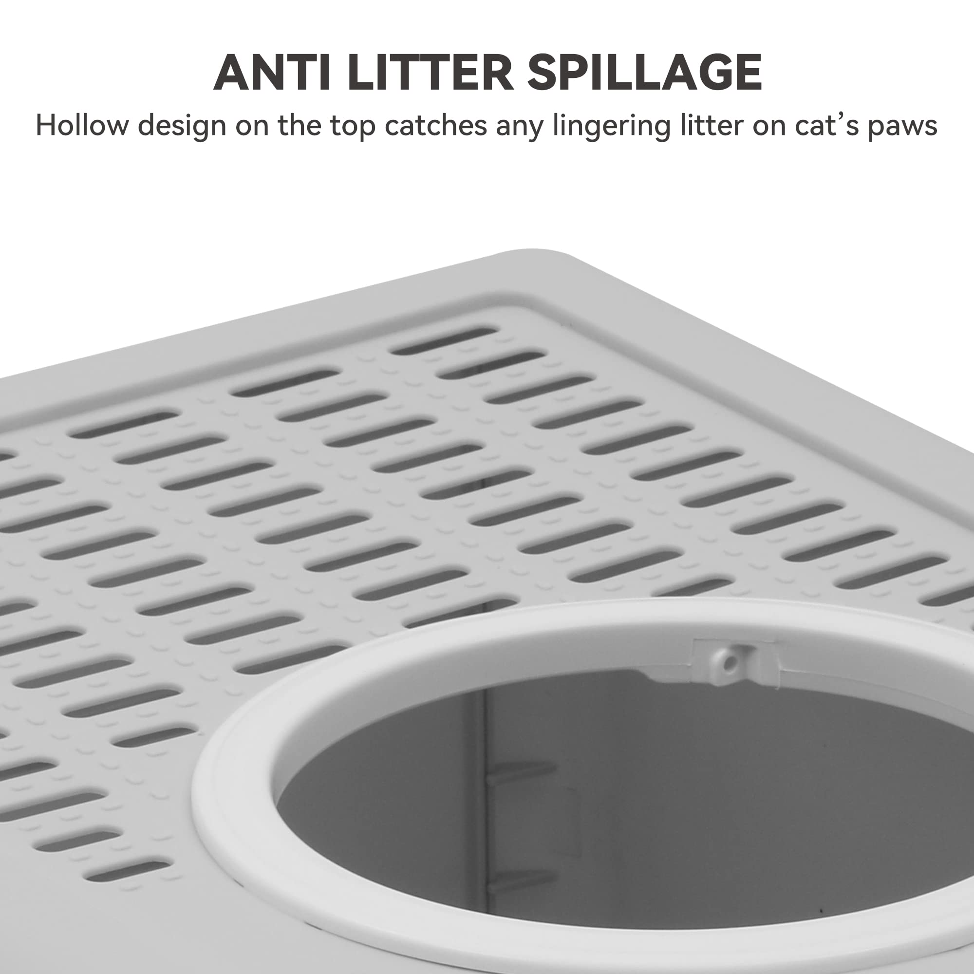 Yitahome Large Enclosed Cat Litter Box With Lid Cover, Hooded Odorless Anti-Splashing Cat Toilet With Drawer Litter Scoop Front Entry Top Exit Door, Easy To Install And Clean