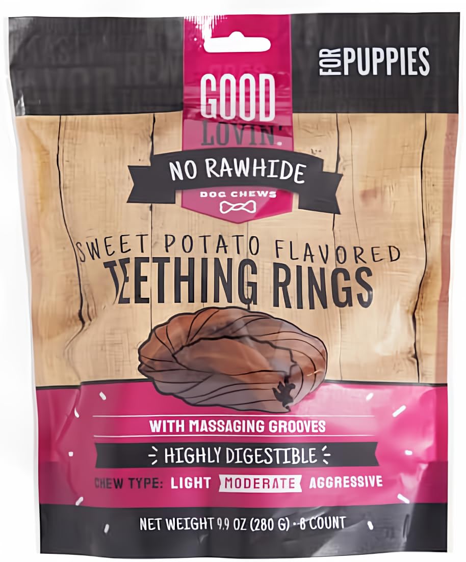 Good Lovin Rawhide-Free Sweet Potato Puppy Ring Dog Treats 9.9 oz. Count of 8