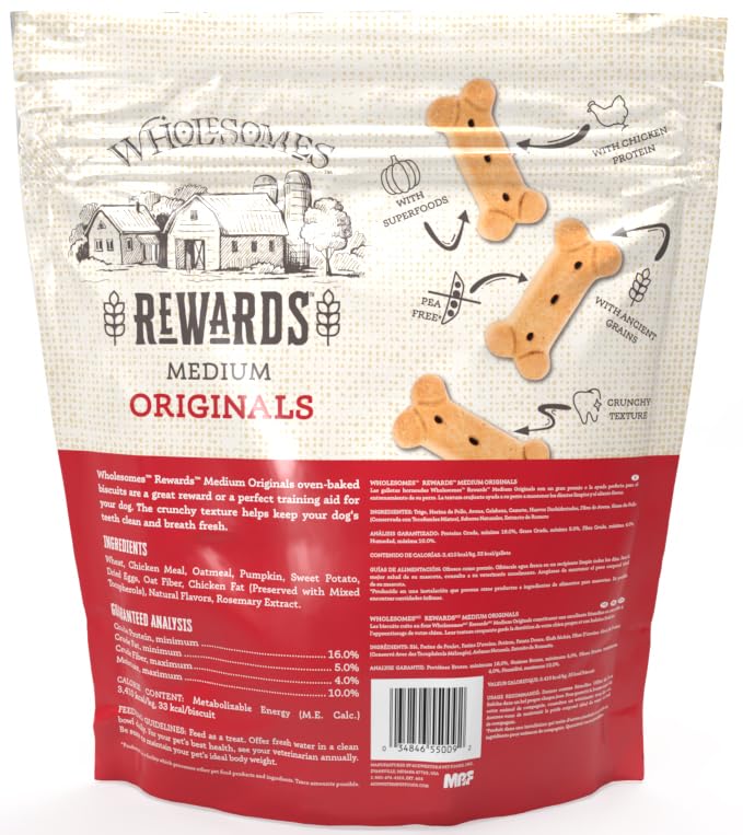 Wholesomes Rewards Medium Original Biscuit Dog Treats 3 lb