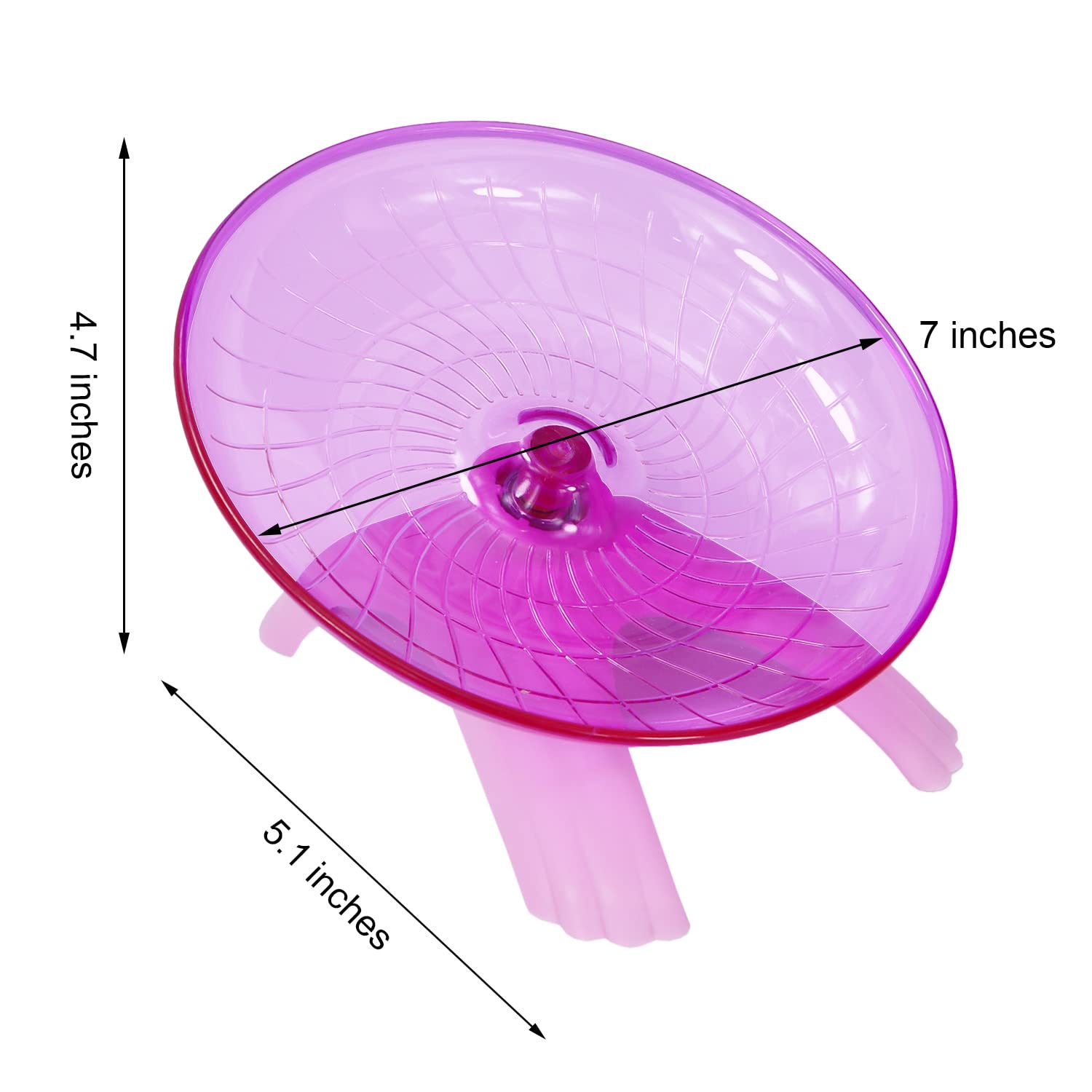 Hamster Flying Saucer Silent Running Exercise Wheel For Gerbil Rat Mouse Hedgehog Small Animals (Pink)