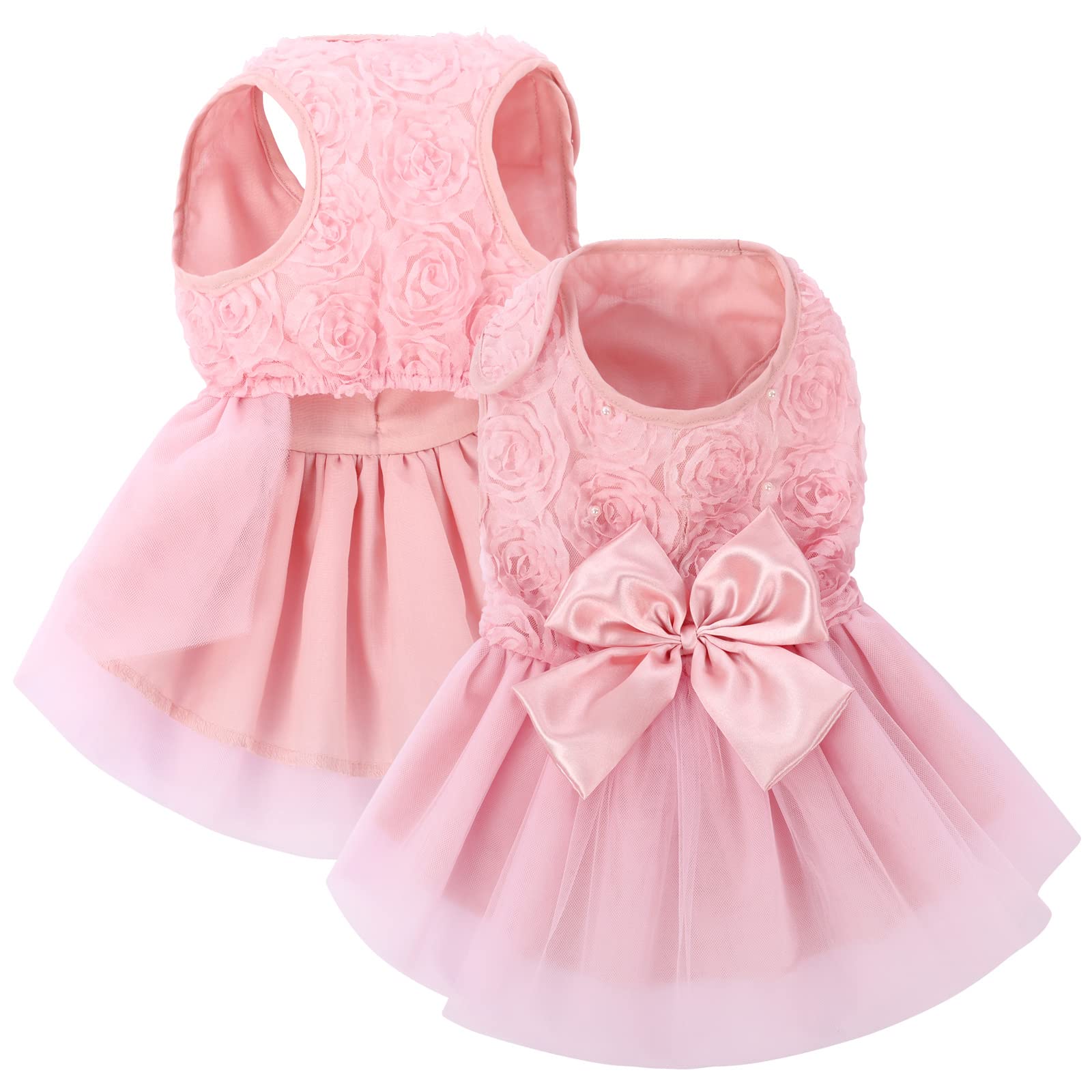 Asenku Dog Dress Pet Wedding Dress Princess Lace Puppy Birthday Party Outfit Formal Apparel Girl For Small Medium Dogs Cats (Xx-
