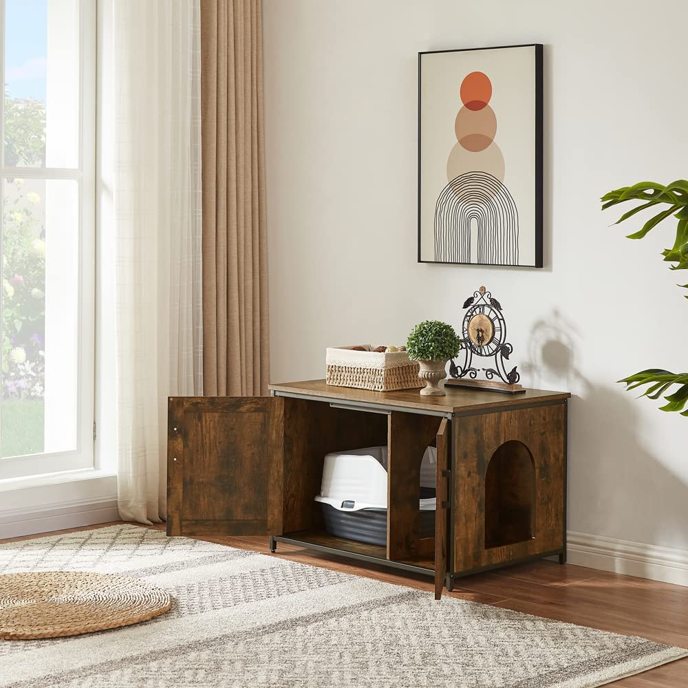 Unipaws Top Opening Cat Litter Box Enclosure, Friendly To Elderly People, Waist Or Keen Problem People, Xl Extra Large Cat Box Furniture, High Jumbo Automatic Litter Box Cover Hidden For Large Cat