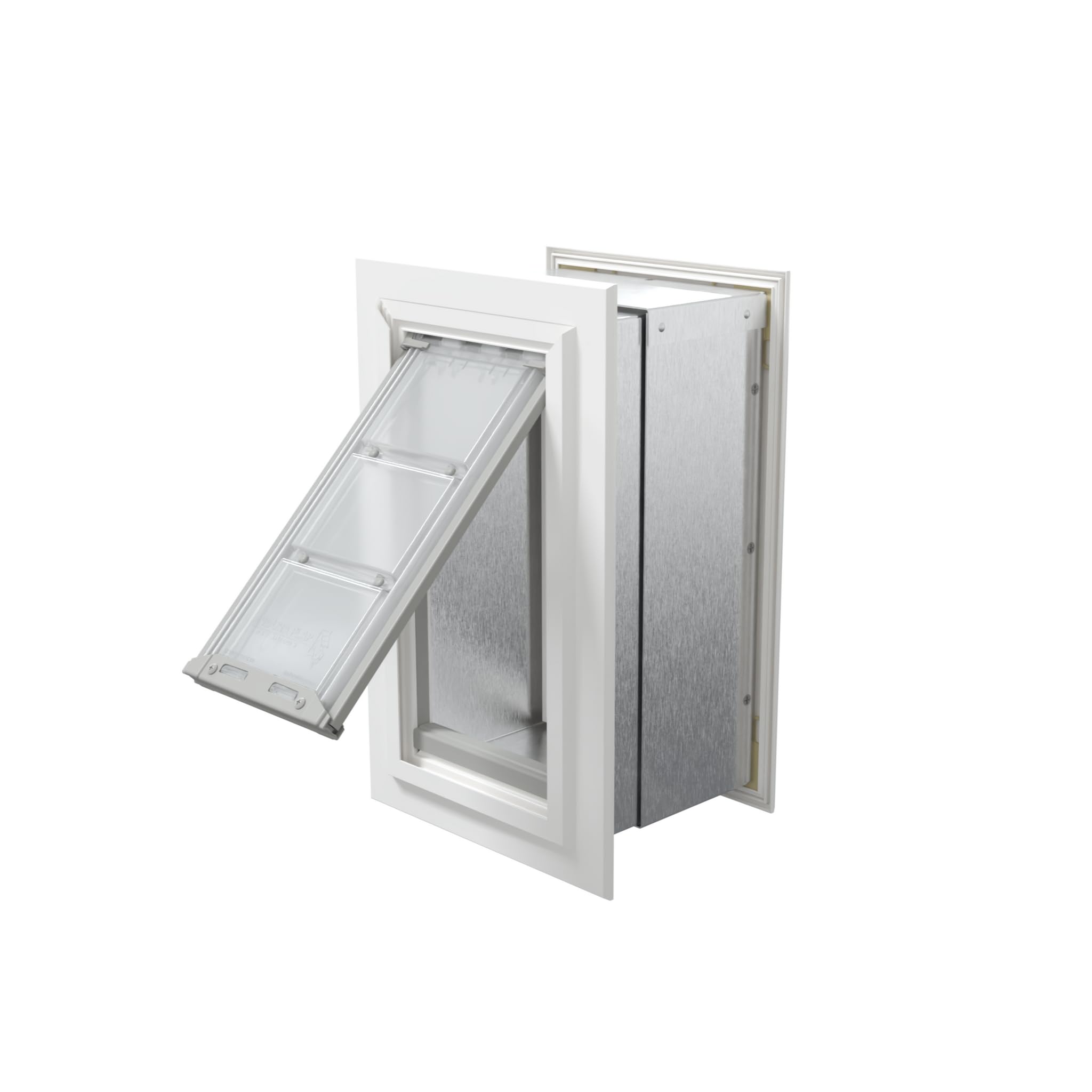 Endura Flap Cat Door For Walls | Premium Aluminum Frame Wall Mount Pet Entrancefor Cats And Small Dogs | Dual Layer All-Weather 