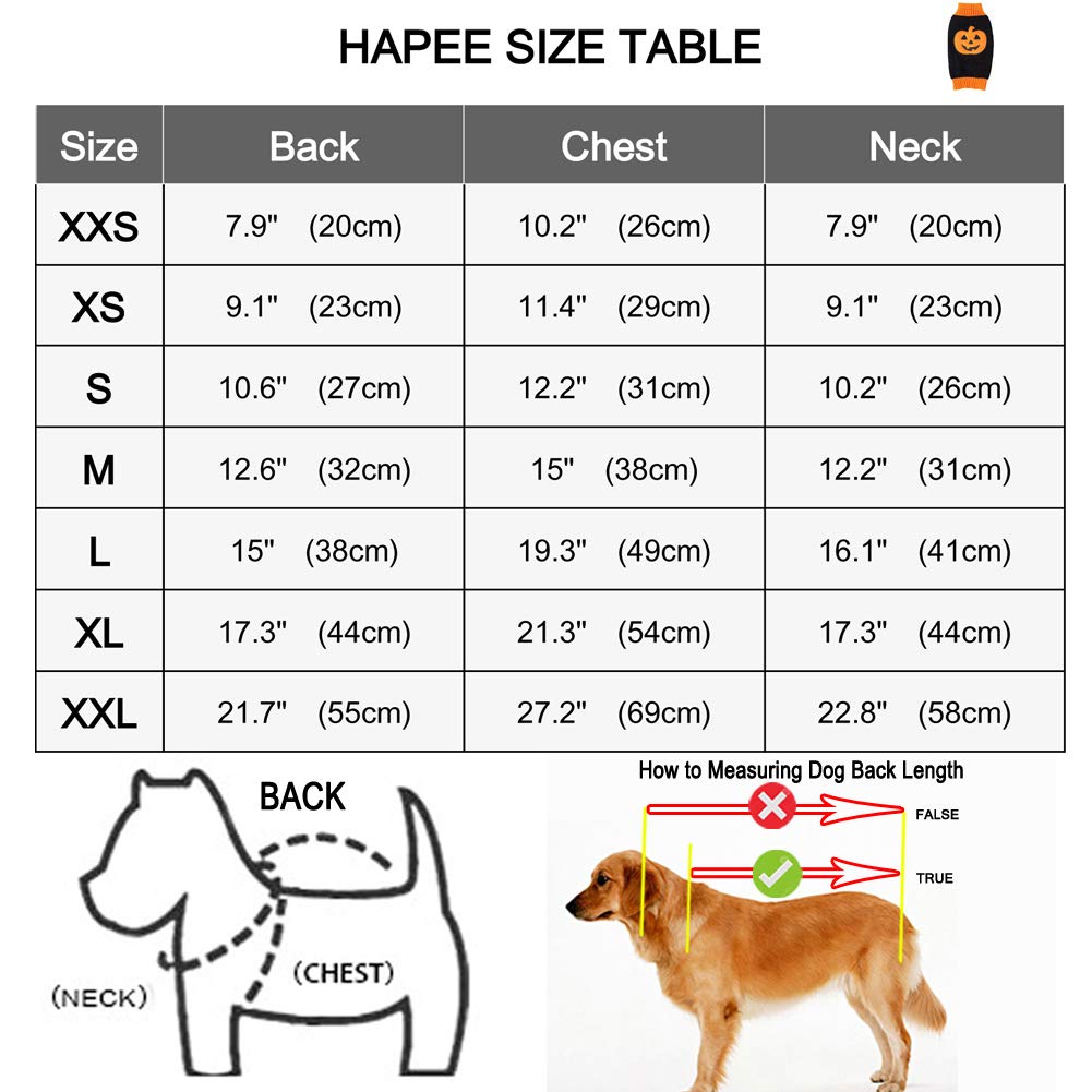 Hapee Dog Sweaters, Halloween Pet Clothes For Dog Cat