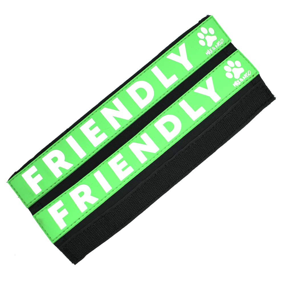 Max and Neo Leash Sleeves Friendly - We Donate 1 for 1 to Dog Rescues for Every Product Sold (2 Sleeves, Friendly)