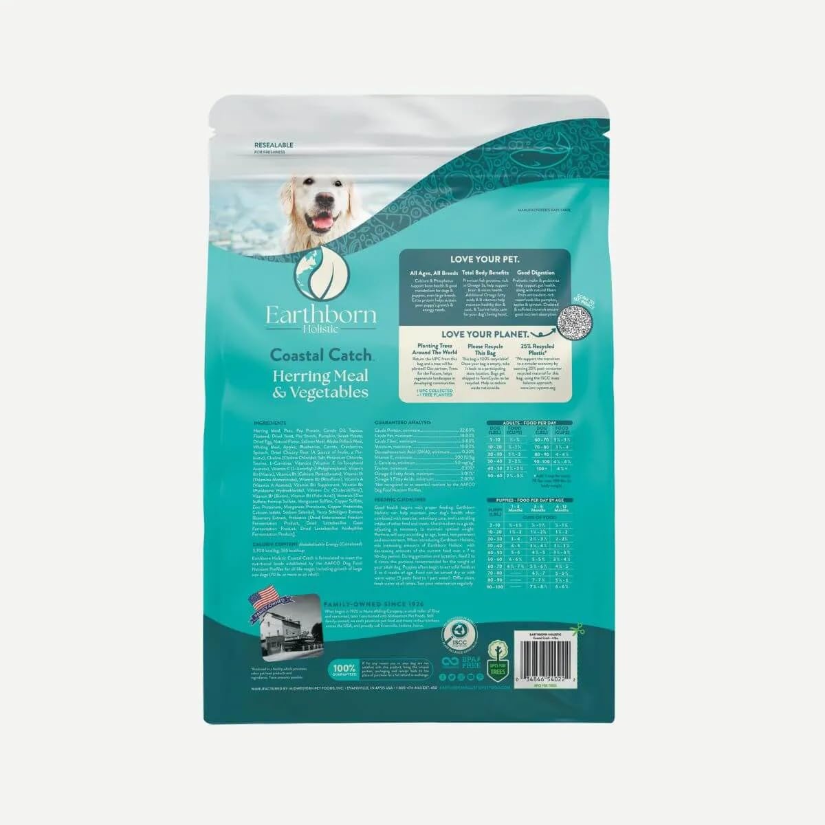 Earthborn Holistic Coastal Catch Dry Dog Food - with Herring Protein - Grain Free - Made in USA, 25 lb