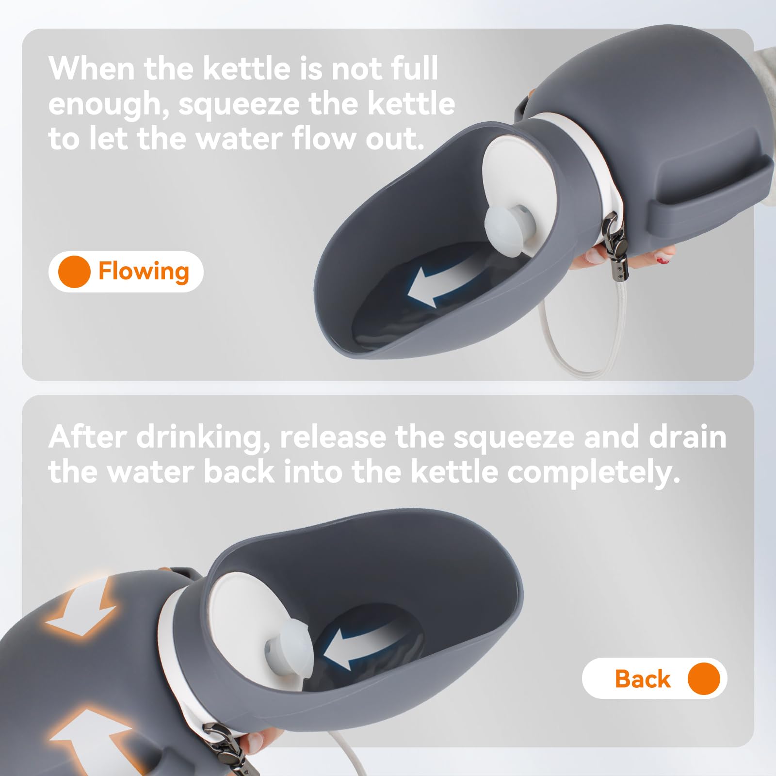 Petleso Dog Water Bottle, Outdoor Portable Water Dispenser For Dogs Cats, 27 Oz Dog Travel Water Bottle For Walking, Hiking, Lea