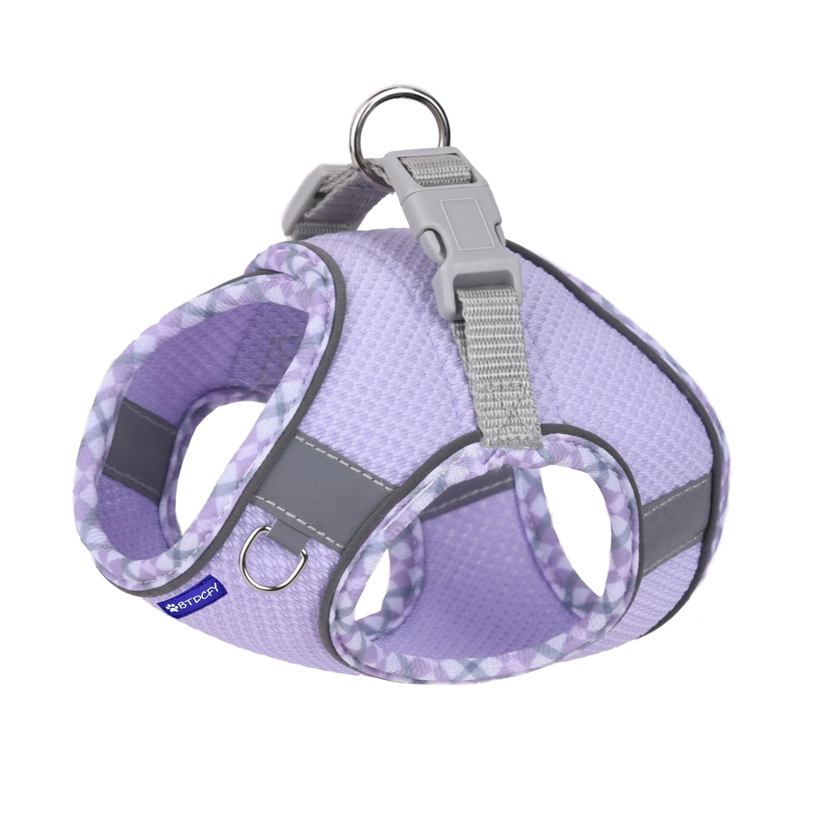 BTDCFY Step in Mesh Dog Harness and Leash Set, Breathable Air Mesh, Reflective, Escape Proof, No Choke, Lightweight, Purple, S(n