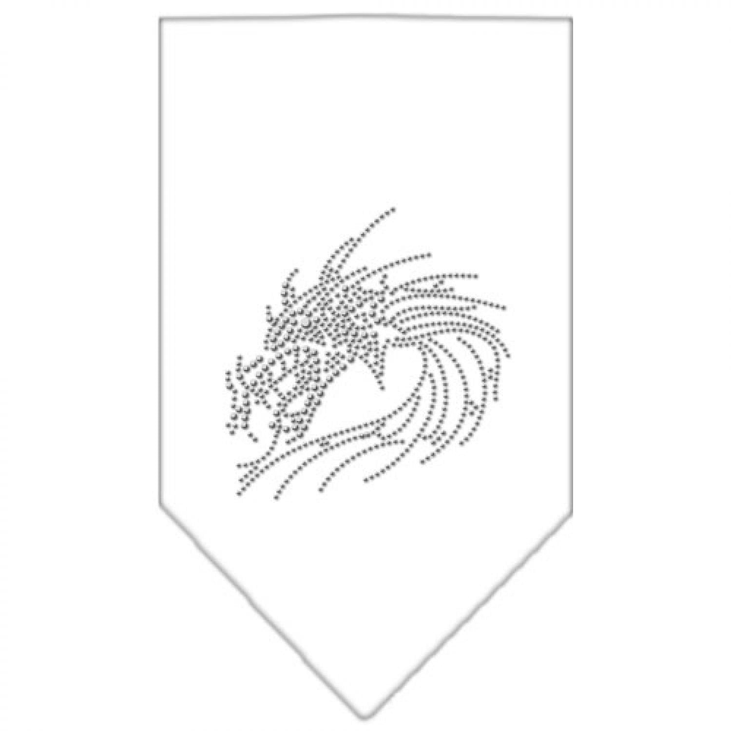 Mirage Pet Products Dragon Rhinestone Bandana, Small, White