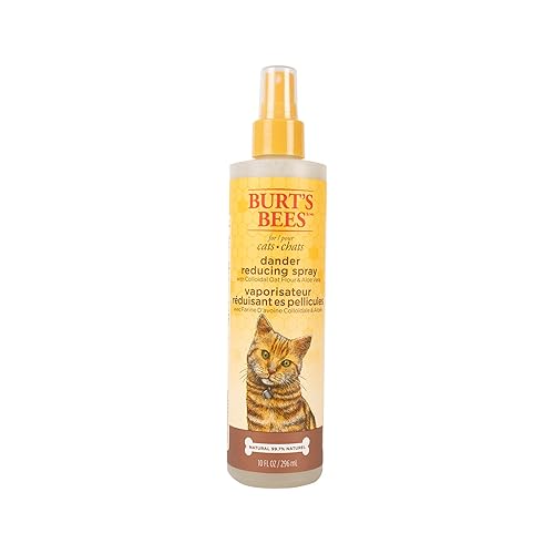 Burt'S Bees For Pets Cat Natural Dander Reducing Spray With Soothing Colloidal Oat Flour & Aloe Vera | Cruelty Free, Sulfate & Paraben Free, Ph Balanced For Cats - Made In Usa, 10 Oz Bottle