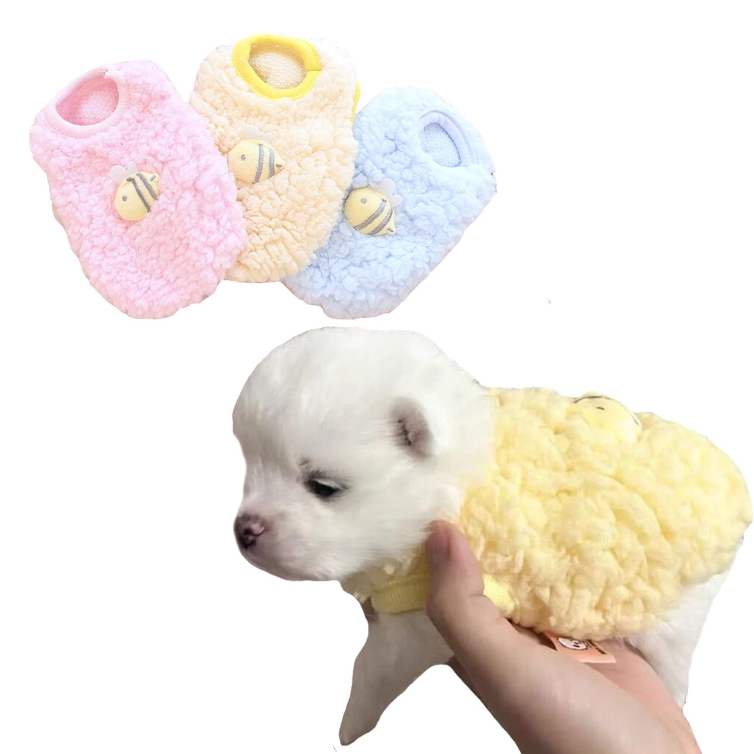 Fladorepet 3 Packs Teacup Dog Cat Xxs Clothes For Chihuahua Yorkie,Winter Warm Fleece Puppy Pet Clothes Sweater Shirt Vest For M